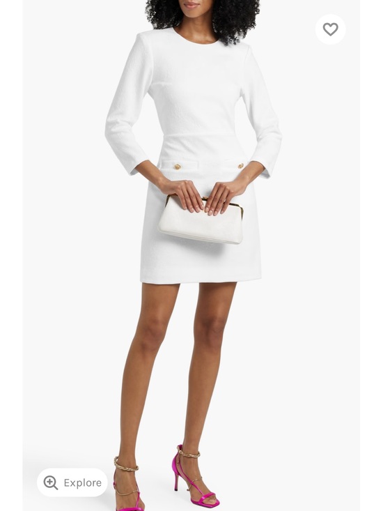 Veronica Beard Dresses & Skirts - Veronica Beard White Long-Sleeve Mini Shift Dress